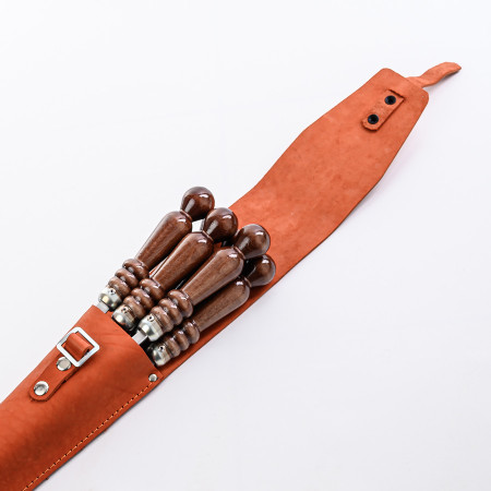 A set of skewers 670*12*3 mm in an orange leather case в Ростове-на-Дону