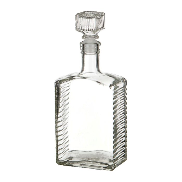 Бутылка (штоф) "Кристалл" стеклянная 0,5 литра с пробкой  в Ростове-на-Дону